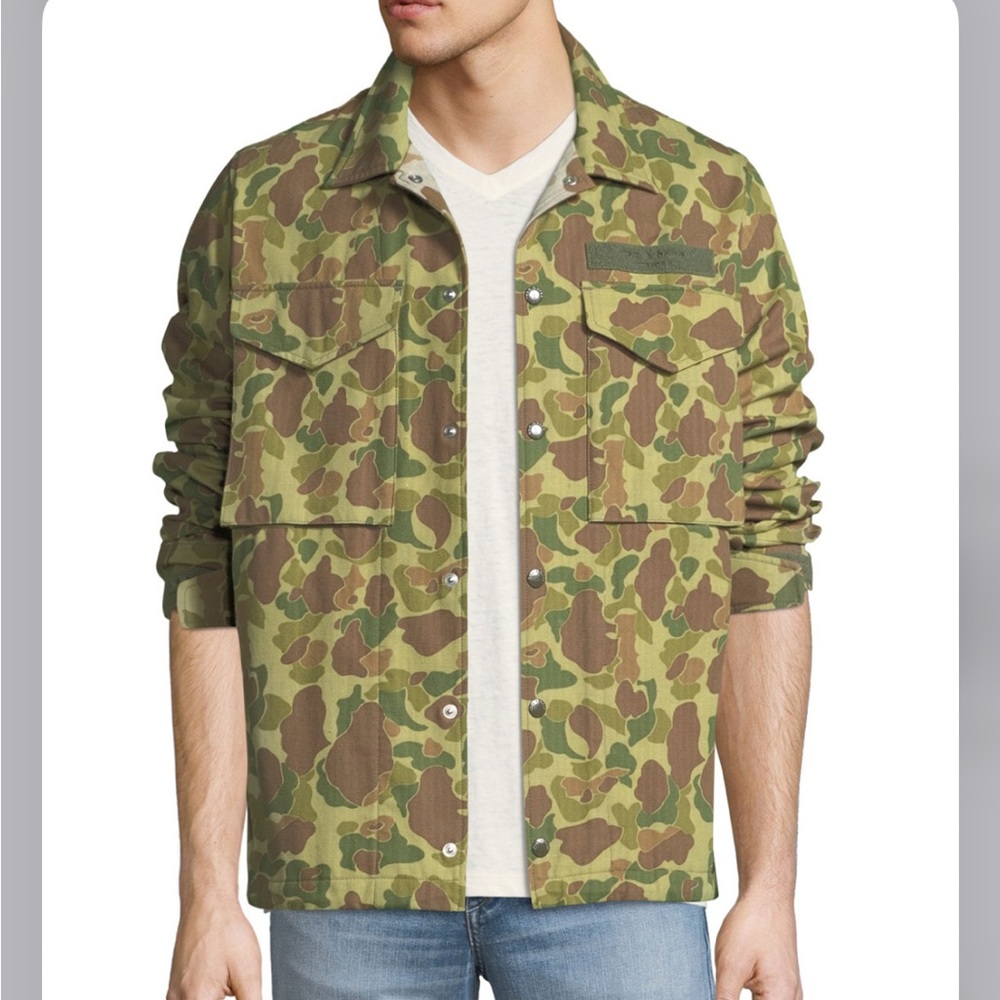 Men’s Rag & Bone Camouflage-Print Flight Shirt Jacket